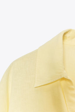 CROPPED LINEN BLEND SHIRT - Zara фото 53