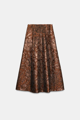 SHINY JACQUARD LAYERED SKIRT - Zara фото 2