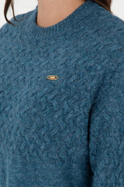 Женский свитер с круглым вырезом цвета индиго меланжевого цвета Неожиданная скидка в корзине - U.s. polo assn фото 7