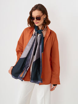 Большой, мягкий, тонкий и очень нежный двусторонний палантин с рисунком - Tantino фото 15