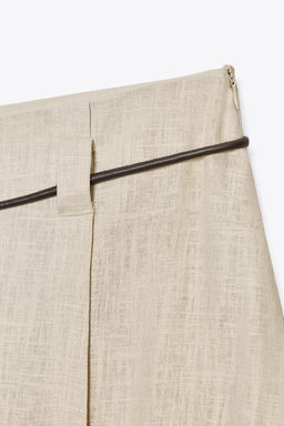 LINEN BLEND MIDI SKIRT WITH BELT - Zara фото 6