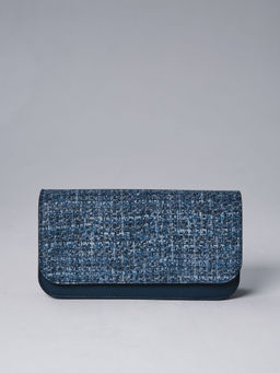 Сумка кожаная багет Deboro 30138 синяя волна