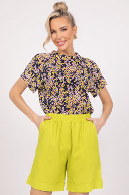 Блузка Кимоно (цветы/желтый) - Эльза фото 2