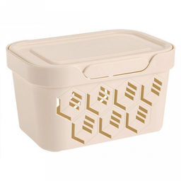 Контейнер-ящик хозяйственный для хранения пластмассовый Deluxe 1,9л, 19х13х11см, бежевый, Econova (Россия) - Домашняя Мода фото 5