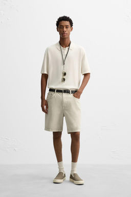 COTTON-BLEND KNIT POLO SHIRT