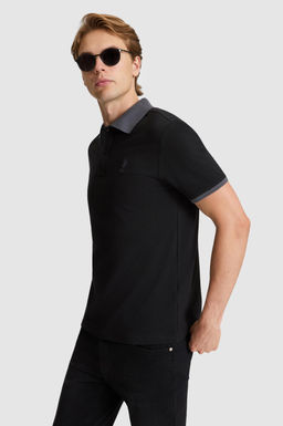 Erkek Siyah Regular Fit Polo Yaka Basic Ti__rt - U.s. polo assn фото 3