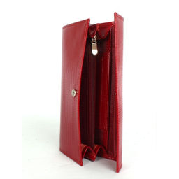 Портмоне женское Croco-ПР-952 натуральная кожа 3 отд, 5 карм, красный игуана (73) 254855  фото 3