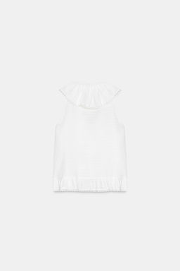 BLUSA VOLANTES PUNTILLA / Blanco - Zara фото 8