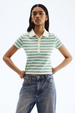 Polo en punto con textura - H&m фото 4