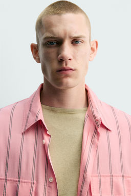 CAMISA FLUIDA RAYAS BOLSILLOS / Rosa - Zara фото 5