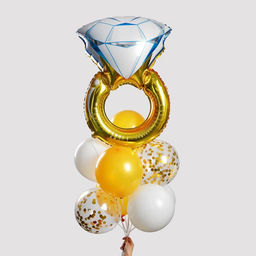 Цена за 2 шт. Воздушные шары, букет «Кольцо», набор 10 шт., с конфетти