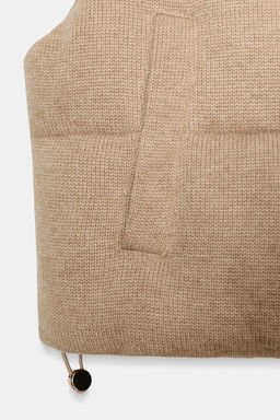 SHORT KNITTED PUFFER GILET - Zara фото 3