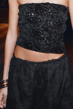 SEQUIN VELVET TOP - Zara фото 4