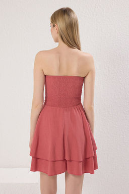 Lacivert Straplez Skater/Belden Ac?lan Fitilli Esnek Mini Orme Elbise TWOSS25EL00667 - Trendyolmilla фото 11