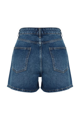 TRENDYOLMILLA Koyu Mavi Yuksek Bel Denim Sort TWOSS23SR00199  фото 30