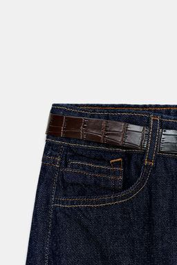 Z1975 HIGH-WAIST WIDE-LEG BELTED JEANS - Zara фото 4