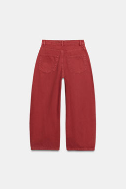 JEANS ZW COLLECTION CAPRI BALLOON TIRO MEDIO / Rojo - Zara фото 7