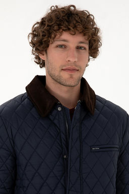 Erkek Lacivert Mont Sepette S_rpriz _ndirim