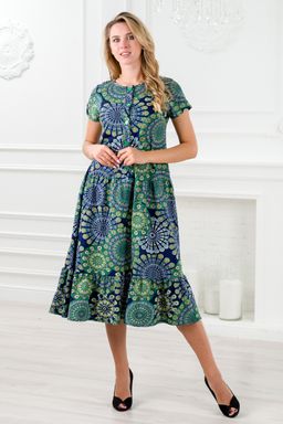 Платье женское из кулирки Кармелита карусель - Амадэль фото 2