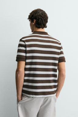 VERTICAL TEXTURED POLO SHIRT - Zara фото 3