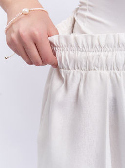 Брюки кюлоты льняные TBB19252WHT04