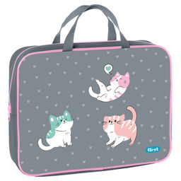 Папка на молнии с ручками А4 F?rst "Kittens", 350*265*80мм (FT-FB-A40410) текстиль