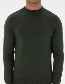 Koyu Haki Slim Fit _eyrek Yaka Basic Triko Kazak - Pierre cardin фото 6