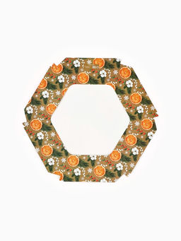 Цена за 5 шт. Коробка складная новогодняя «Хвоя, хлопок, апельсины», 23×23×4 см