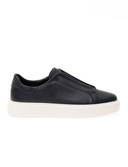 Lacivert %100 Deri Casual Ayakkab_