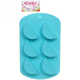 Цена за 6 шт. Форма для льда силиконовая "Арбузики" 19*11см