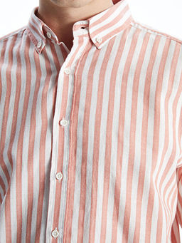 Regular Fit Uzun Kollu ?izgili Poplin Erkek G?mlek