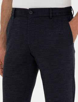 Koyu Lacivert Slim Fit Y_n Kar___ml_ Pantolon