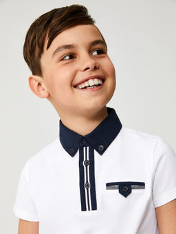 ACOOLA / Сорочка-поло верхняя для мальчиков Tukor белый  фото 6