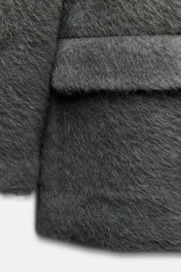 OVERSIZE SOFT FAUX-FUR BLAZER - Zara фото 9