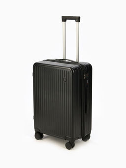 Чемодан на колёсах средний 74 л (М), на молнии, кодовый замок, 4 колеса, чёрный