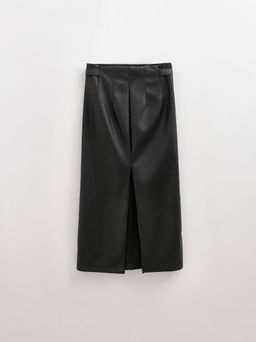 CONTE Юбка-midi из экокожи с декоративными патами LU 2853 black - Conte elegant фото 5