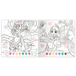 Раскраска по номерам с наклейками Волшебный мир, 16 стр.