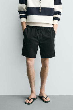 BERMUDA TWILL RELAXED FIT / Negro