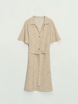 Платье с поясом и цветочным принтом / Zarina  фото 8