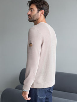 Джемпер легкий из фактурного эластичного трикотажа с принтом - Vilatte фото 4