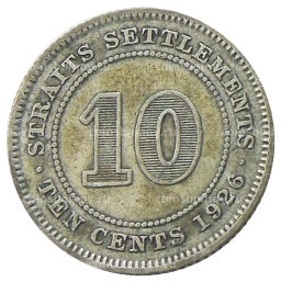 10 центов 1926 года Стрейтс Сетлментс