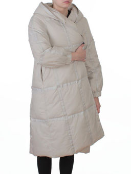 3065 LT. BEIGE Пальто пуховое зимнее женское (утиный пух) - Fashion фото 9