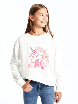 Bisiklet Yaka K?z ?ocuk Sweatshirt - Waikiki фото 5
