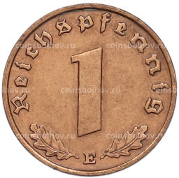 Монета 1 рейхспфенниг 1939 года E Германия