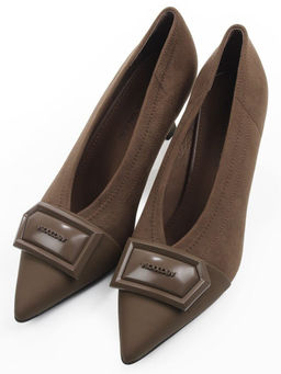 06-P1-7539 KHAKI Туфли женские (натуральная кожа, текстиль)