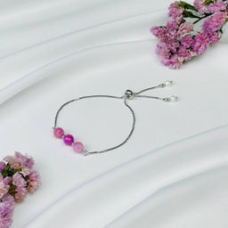 Браслет регулируемый из Рубина (Корунд) от 16 см