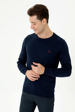 U. S. Polo Assn Мужской темно-синий базовый свитер - U.s. polo assn фото 10