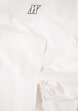 Kapusonlu Beyaz Sweatshirt - Mavi фото 9