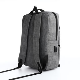 Рюкзак 29,5*12*43, отд на молнии, 2 н/к, 2 б/к, USB, черный/серый - Simaland фото 2