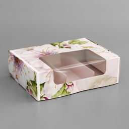 Цена за 5 шт. Коробка складная, под 3 эклера Цветочки, 20?15?6 см